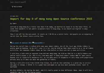 Report for Day 0 to 2 of Hong Kong Open Source Conference 2015