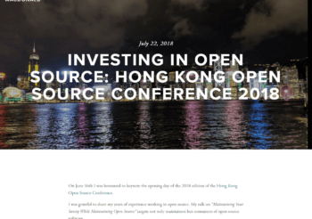Investing in Open Source: Hong Kong Open Source Conference 2018