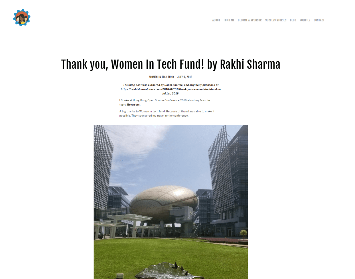 Thank you, Women In Tech Fund! by Rakhi Sharma